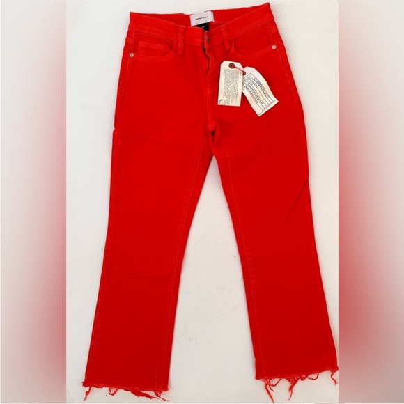 Current/Elliott "The Kick Jean" Fiery Red Cropped Ankle Jeans Women’s Size 26 - Picture 1 of 9
